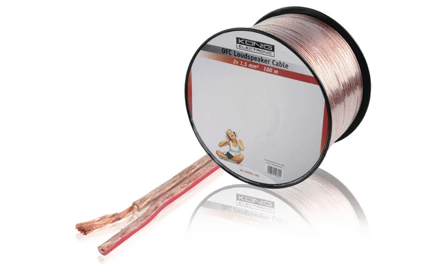 Cable OFC para altavoz 2x 1.5 mm² 100m en bobina
