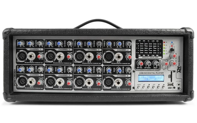 Power Dynamics PDM-C808A Mezclador Autoamplificado 8 Canales MP3/ECHO