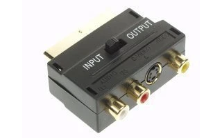 Adaptador de entrada/salida-scart macho a 3 x rca hembra + s-vhs