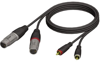 Adam Hall - Audio Cable 2x XLR hembra a 2 x RCA macho 3m