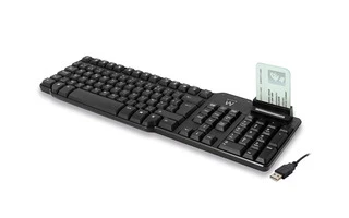 eWent EM3250 - Teclado multimedia - USB - Lector de smart card eID - Layout Belga