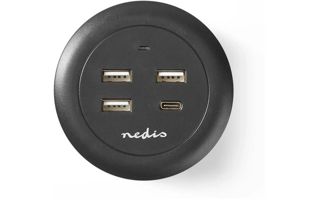 Cargador de Sobremesa de Tela para toda la Familia - 3x USB de 2,1 A (máx) - 1x USB-C de 30 W 