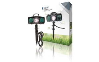Regleta de 2 Tomas de 1,5 m Negra/Verde - 2x Schuko - König EC-GS03