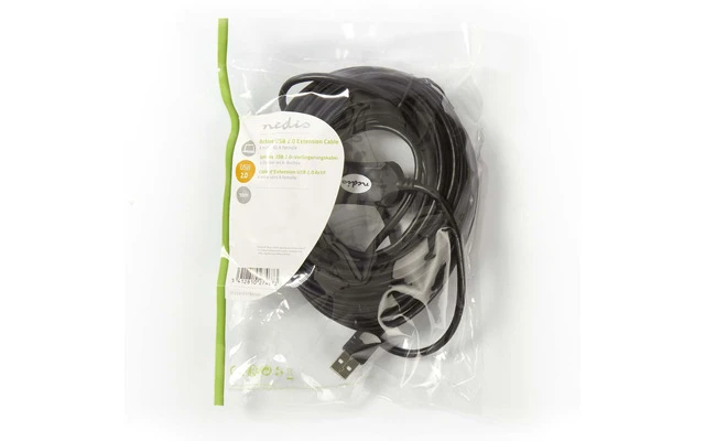 Cable Alargador Activo USB 2.0 - A Macho - A Hembra - 10 m - Negro