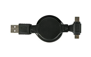 Adaptador de recarga USB a Micro USB + Mini USB - Enrollable