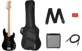 Squier by Fender Affinity Precision Bass Pj Pack Mn Black Gig Bag R15