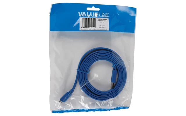 Cable plano USB 3.0 USB A Macho - Micro USB B Macho de 2.00 m