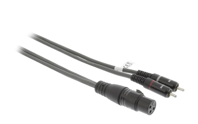 Cable XLR Estéreo de 3 Pines Hembra - 2x RCA Macho de 3,0 m Gris Oscuro - Sweex SWOP15220E30