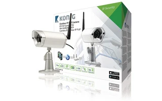 Cámara de exterior IP P2P para vigilancia remota con protección IP66 en color negro - König SAS-
