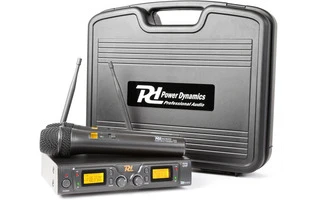 Power Dynamics PD782 Microfono Inalambrico UHF 2x 8 Canales con 2 Micrófonos