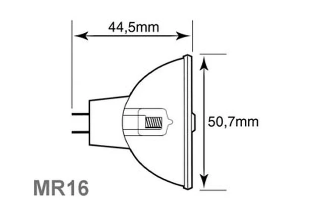 Bombilla halógena, 20W/12V - MR16 - Amarillo