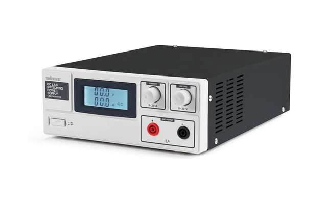 FUENTE DE ALIMENTACIÓN CONMUTADA DC PARA LABORATORIO 0-30 VDC / 0-20 A MÁX. CON PANTALLA LCD 