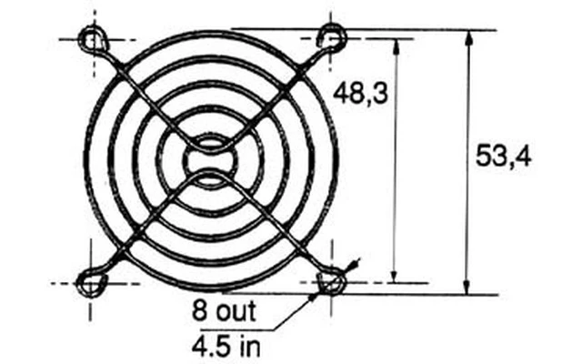 Rejilla para ventilador 60 x 60mm