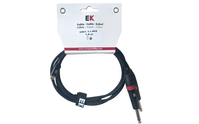 EK Audio Cable USB-C a Jack Macho x2 Mono 1,8 m