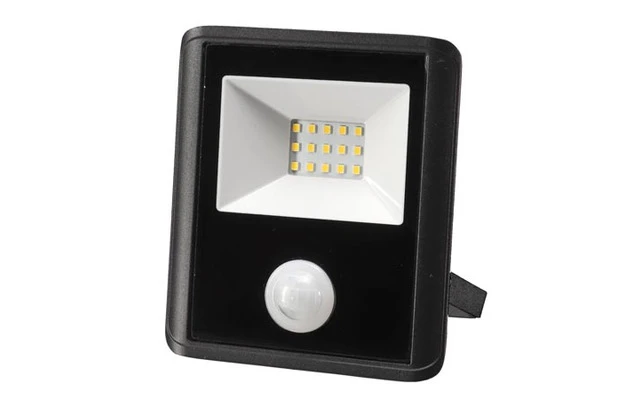 Proyector LED para exterior - 10 W - Blanco Neutro - Carcasa negra - sensor PIR