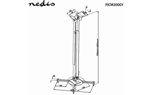Soporte de Techo para Proyector - Capacidad de Giro de 360° Hasta 10 kg