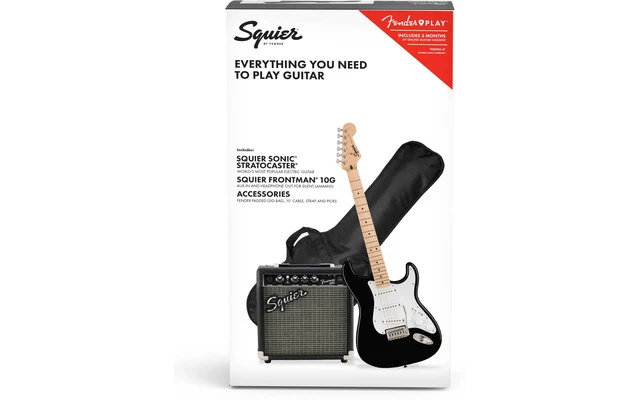 Squier by Fender Pack Sonic Stratocaster Mn Black