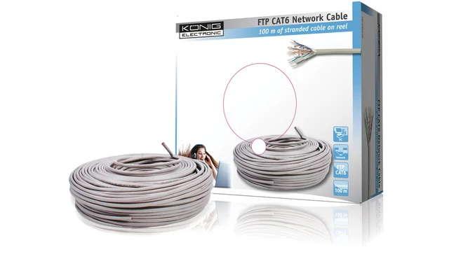 Cable de red FTP CAT6 en bobina de 100 metros