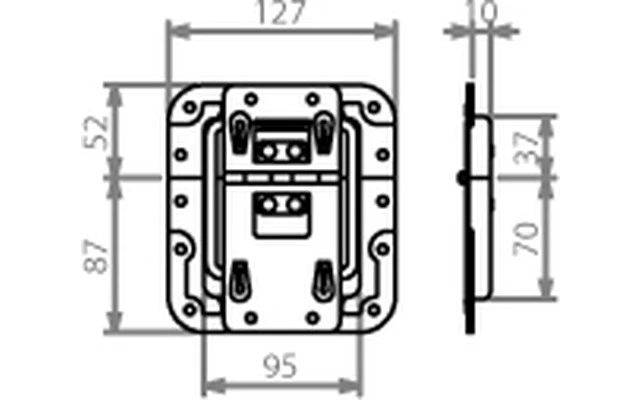 Adam Hall Hardware 270746 - Tapa corta con manivela, bisagra y r