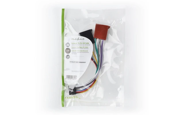 Cables ISO Kenwood de 16 Pines - Conector de radio - 2x Conector de coche - 0,15 m - Varios colo
