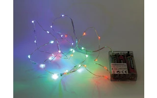 Cadena de luz con LEDs - RGB - 20 LEDs - funciona con pilas