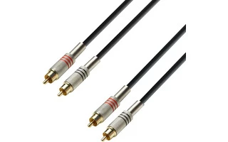 Adam Hall K3TCC0600 - 2x RCA macho a 2x RCA macho 6m