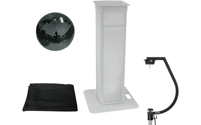 EUROLITE Set Bola de espejos 30cm negra con Stage Stand variable + Funda negra