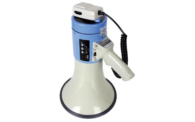 Megáfono con ranura para tarjeta SD y puerto USB - 25W