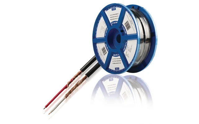 Bobina de 2 cables de audio de 0,14 mm² 100 m en color negro