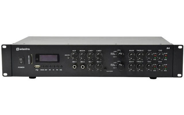Adastra A4 Amplificador multicanal profesional 4 x 200W RMS