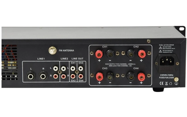 Adastra A4 Amplificador multicanal profesional 4 x 200W RMS