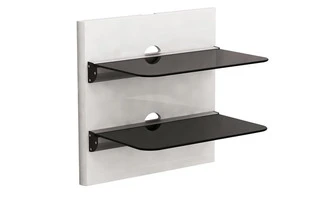 Soporte de pared con 2 estantes - protectores de cable