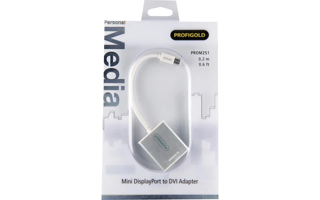 Profigold PROM251 - Adaptador Mini DisplayPort - DVI de Alto Rendimiento 0.2 m