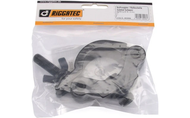 RIGGATEC 400200060 Semiabrazadera estrecha negra hasta 200 kg (48-51 mm)