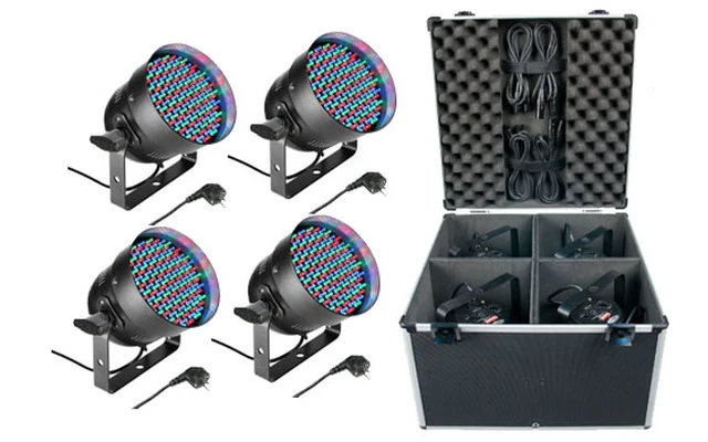 Pack : (4x) Foco par 56 + Flightcase 