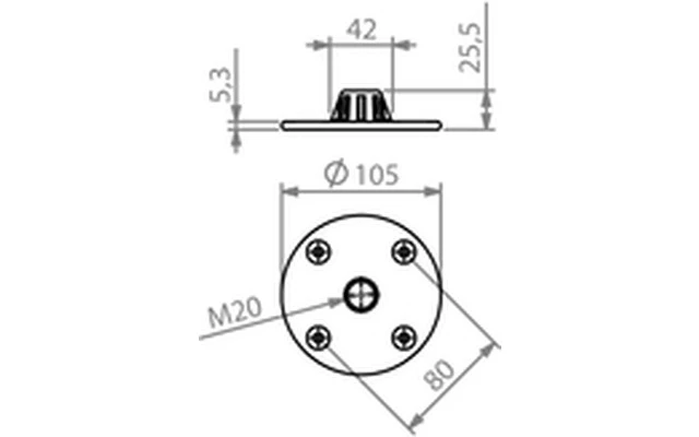 Adam Hall Stands SM 720 - Brida con Rosca M20