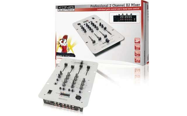 Mesa de mezclas de 2 canales - KN-DJMIXER20