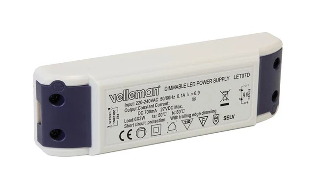 DRIVER PARA LEDs CON CORRIENTE CONSTANTE - LUMINOSIDAD REGULABLE -  700mA - máx. 27V