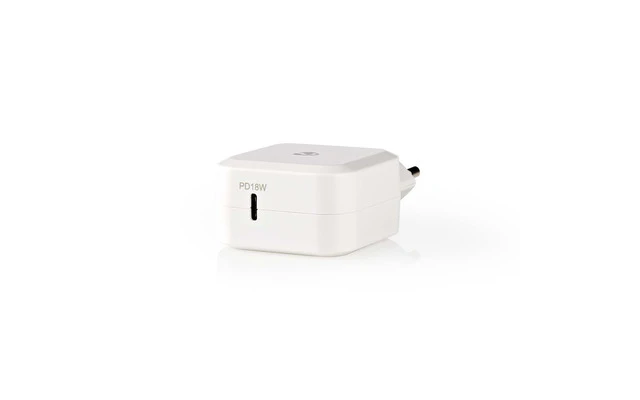 Cargador de Pared - 3,0 A - USB-C - Power Delivery 18 W - Blanco - Nedis WCPD18W100WT
