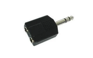Doble Jack Hembra estereo 6.35mm a Jack Macho estereo 6.35mm