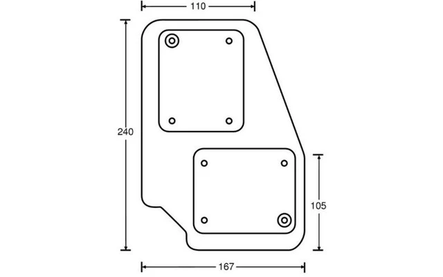 Adam Hall Hardware 38085 L - Castor placa de poliamida negra Izq