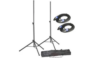 Soportes de altavoces + Bolsa transporte + Cables speakon +5m - Reacondicionado