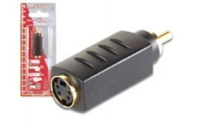 ADAPTADOR S-VHS DE 4 POLOS MINI-DIN HEMBRA A CONECTOR RCA MACHO