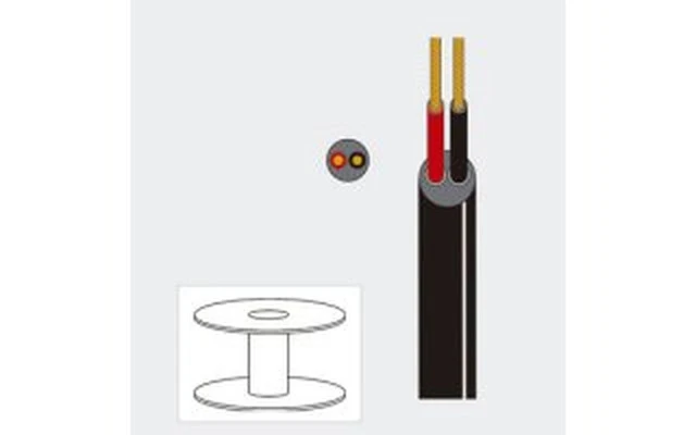 EDC Cable altavoz 2x2.50mm 100 metros redondo negro