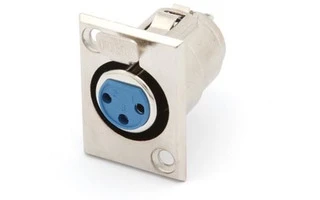 Conector XLR - 3 contactos - Chasis - Niquelado - Hembra