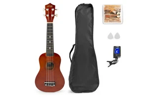 Max Ukey Set de Ukelele Soprano 21" Natural Oscuro