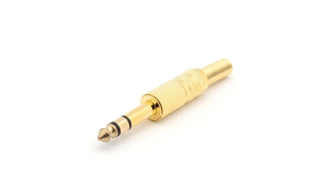 CONECTOR JACK MACHO 6.35mm ESTÉREO DORADO