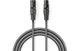 Cable DMX - XLR 3 pines macho - XLR 3 pines hembra - Niquelado - 0.50 metros