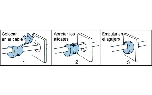 PASACABLES PARA CABLE REDONDO / Ø7.4mm MAX.