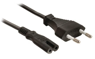 Cable europeo con conector en ocho de 1,50 m en color negro